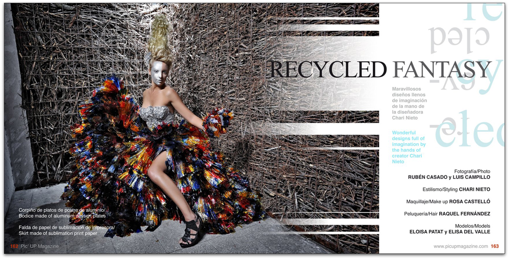 Portada de la revista Pi Up Magazine con editorial de moda 'Recycled Fantasy' fotografiado por Rubén Casado.