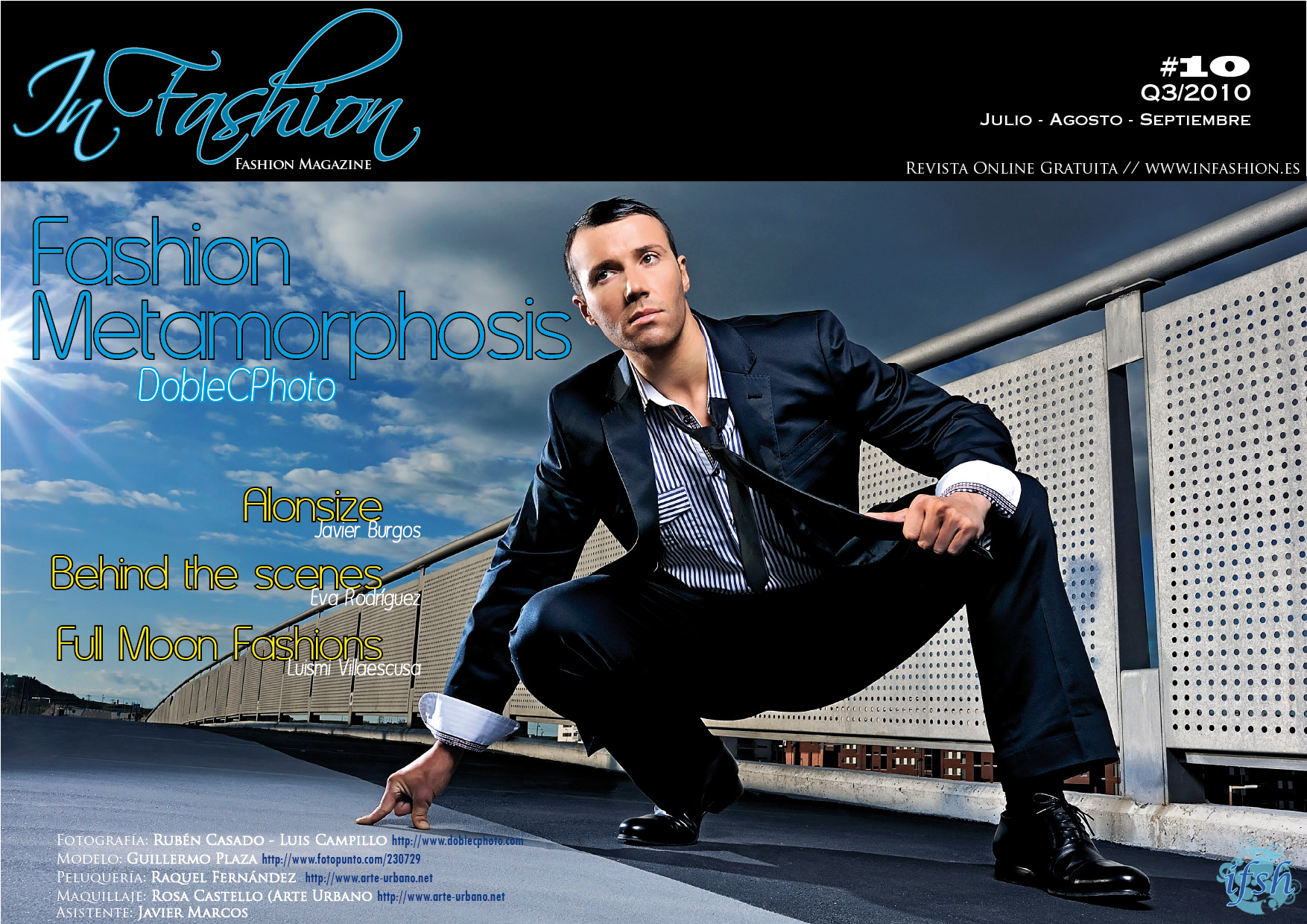 Portada de la revista InFashion con editorial de moda 'Fashion Metamorphosis' fotografiado por Rubén Casado.