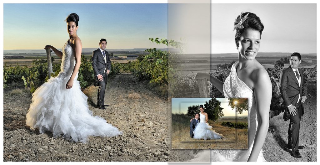 Plantilla maquetación reportaje de boda en exteriores en Valladolid